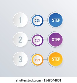 List numbers infographics template design. Business concept infograph with 3 options, steps or processes. Vector visualization can be used for workflow layout, diagram, annual report, web