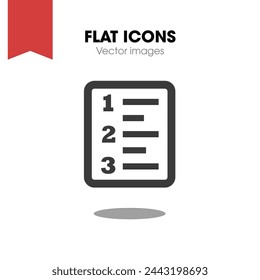 list ol Icon. Flat style design isolated on white background. Vector illustration
