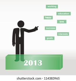 List on New Year 2013 - abstract concept
