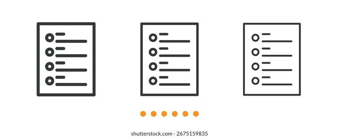 List of options icon. Thin line icon vector