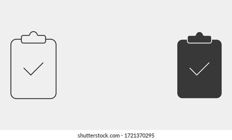 List outline and filled vector icon sign symbol
