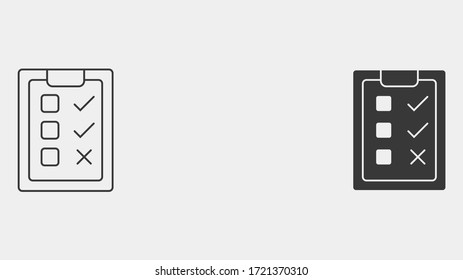 Símbolo de símbolo de icono de esquema de lista y vector rellenado