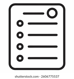 list outline icon on white background