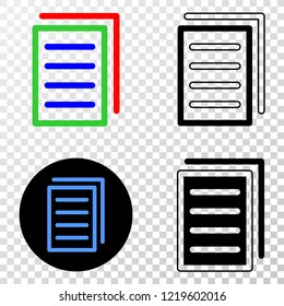 List page EPS vector pictograph with contour, black and colored versions. Illustration style is flat iconic symbol on chess transparent background.