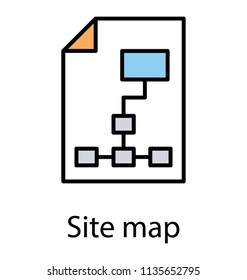 
A list of pages and websites on a paper showing icon for site map
