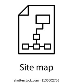 
A list of pages and websites on a paper showing icon for site map

