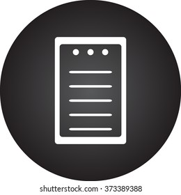 List paper simple icon on round background