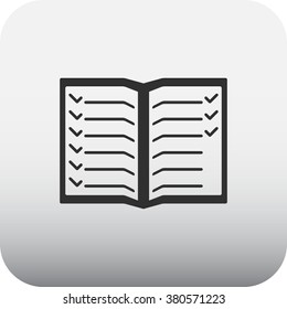 List paper simple icon on grey background