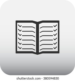 List paper simple icon on grey background