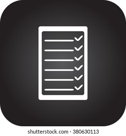 List paper simple icon on round background