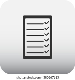 List paper simple icon on round background