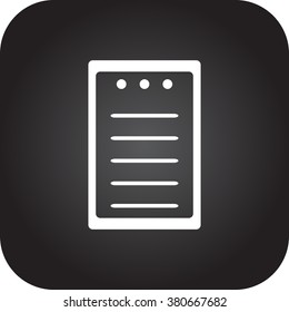 List paper simple icon on round background
