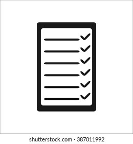 List paper simple icon on white background