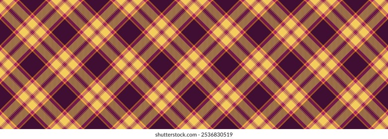 List pattern fabric tartan, ceremony check plaid background. Poncho seamless texture vector textile in dark and yellow colors palette.