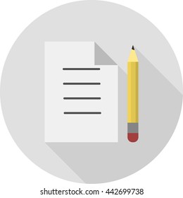 List and pencil flat icon vector