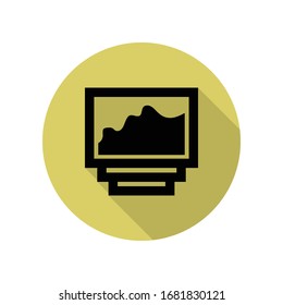 list of photos long shadow icon. Simple glyph, flat vector of web icons for ui and ux, website or mobile application