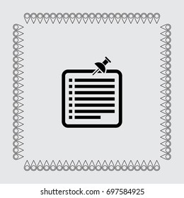 List and pin vector icon