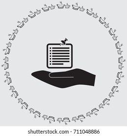 List and pin vector icon