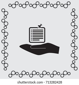 List and pin vector icon