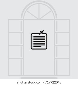 List and pin vector icon