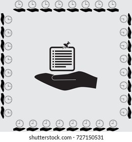 List and pin vector icon