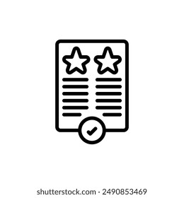 list quality star menu outline icon and illustration