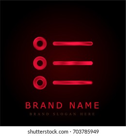 List red chromium metallic logo