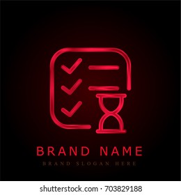 List red chromium metallic logo