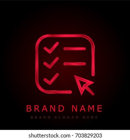 List red chromium metallic logo