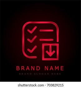 List red chromium metallic logo