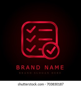 List red chromium metallic logo