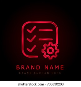 List red chromium metallic logo