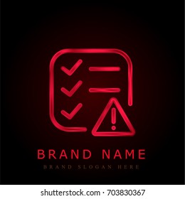 List red chromium metallic logo