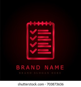 List red chromium metallic logo