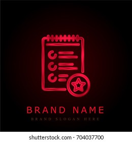 List red chromium metallic logo