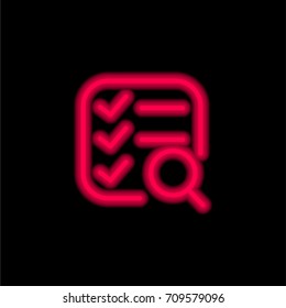List red glowing neon ui ux icon. Glowing sign logo vector
