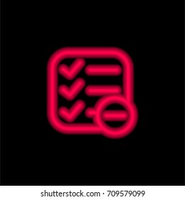 List red glowing neon ui ux icon. Glowing sign logo vector