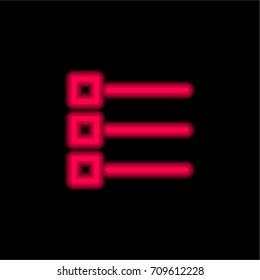 List red glowing neon ui ux icon. Glowing sign logo vector