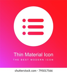 List red and pink gradient material white icon minimal design