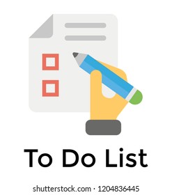 A list with round boxes with pencil denoting todo list icon 
