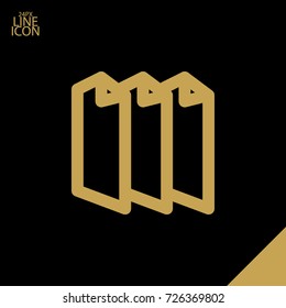 List set minimal vector icon. Blank set flat line icon for websites and mobile minimalistic flat design.