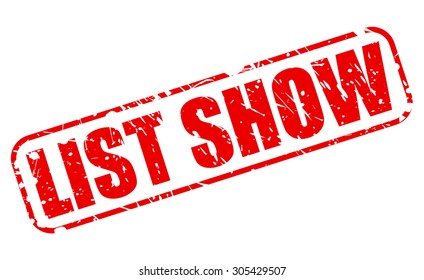 List show red stamp text on white