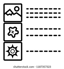 List sign icon. Content view option 