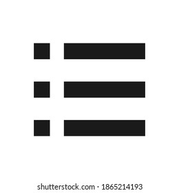 List sign icon. Content view option symbol. List symbol - options design in trendy flat style.  Content view option button. 