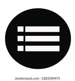 List sign icon. Content view option symbol. Design in trendy flat style.