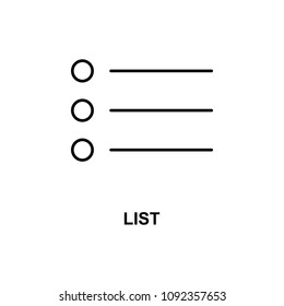 list sign icon. Element of simple web icon with name for mobile concept and web apps. Thin line list sign icon can be used for web and mobile on white background