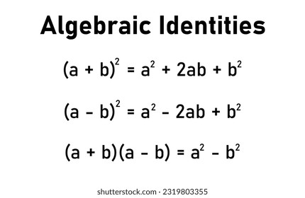 List of standard identities in mathematics. Algebraic identities. Important identities. mathematics resources for teachers and students.
