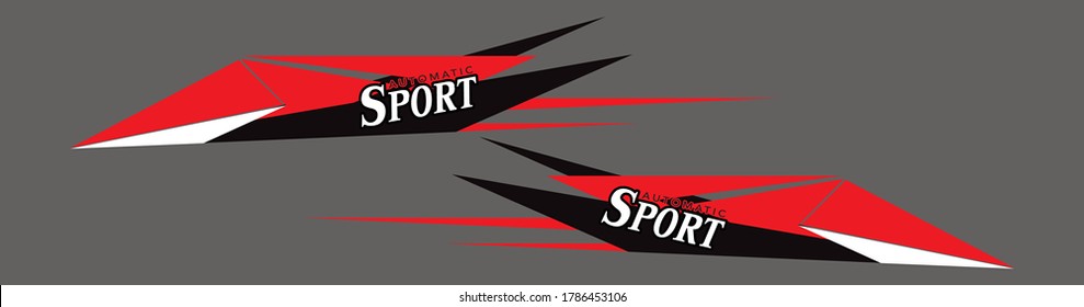 List Sticker cutting for decal. Decal sticker simple black and red.eps