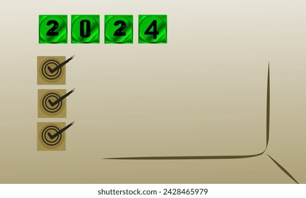 List of targets for 2024 with check marks in the background