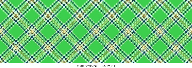 List tartan pattern seamless, art plaid vector texture. Stripe check fabric textile background in green and light color.